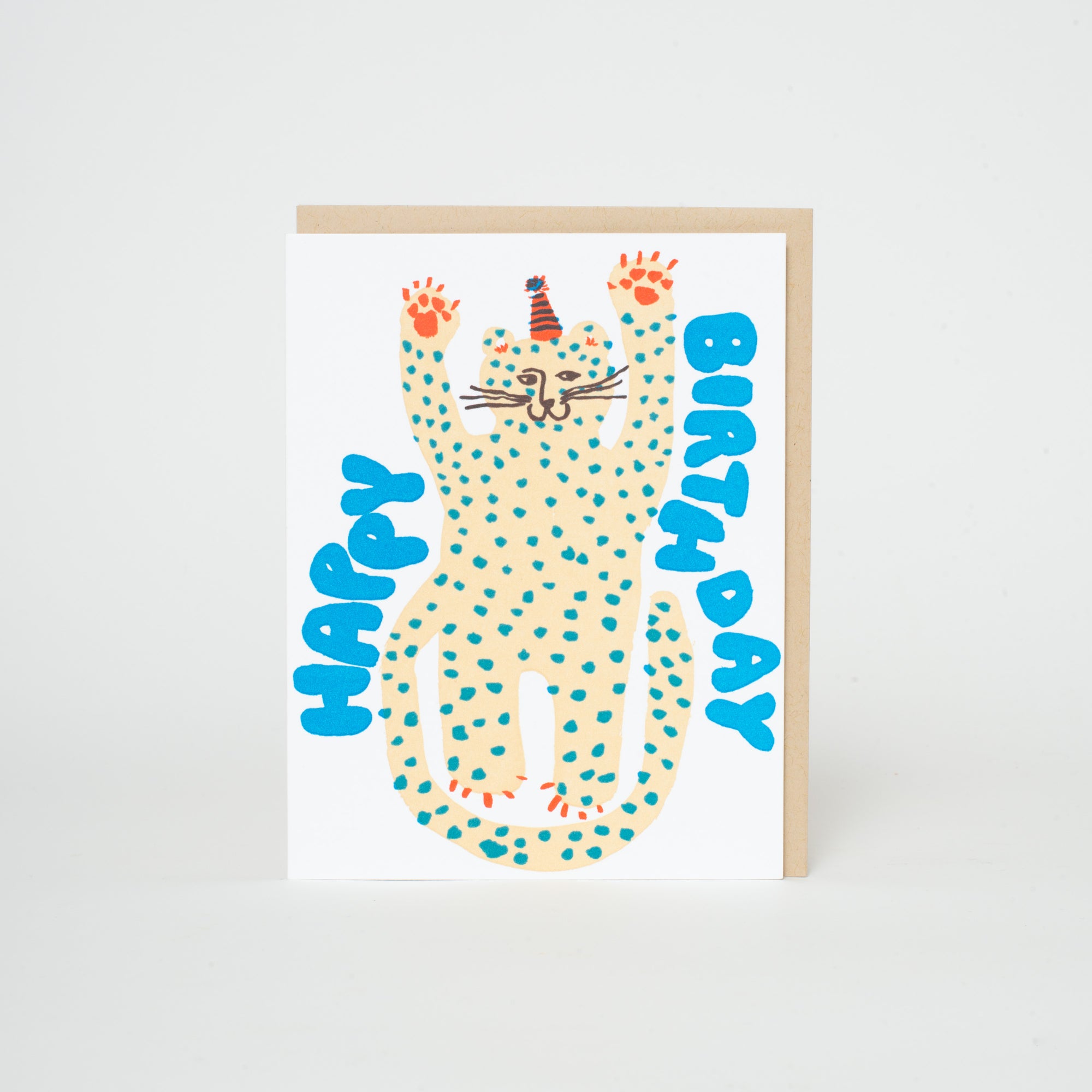 party cheetah birthday card