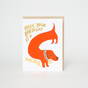 wiener dog happy birthday card