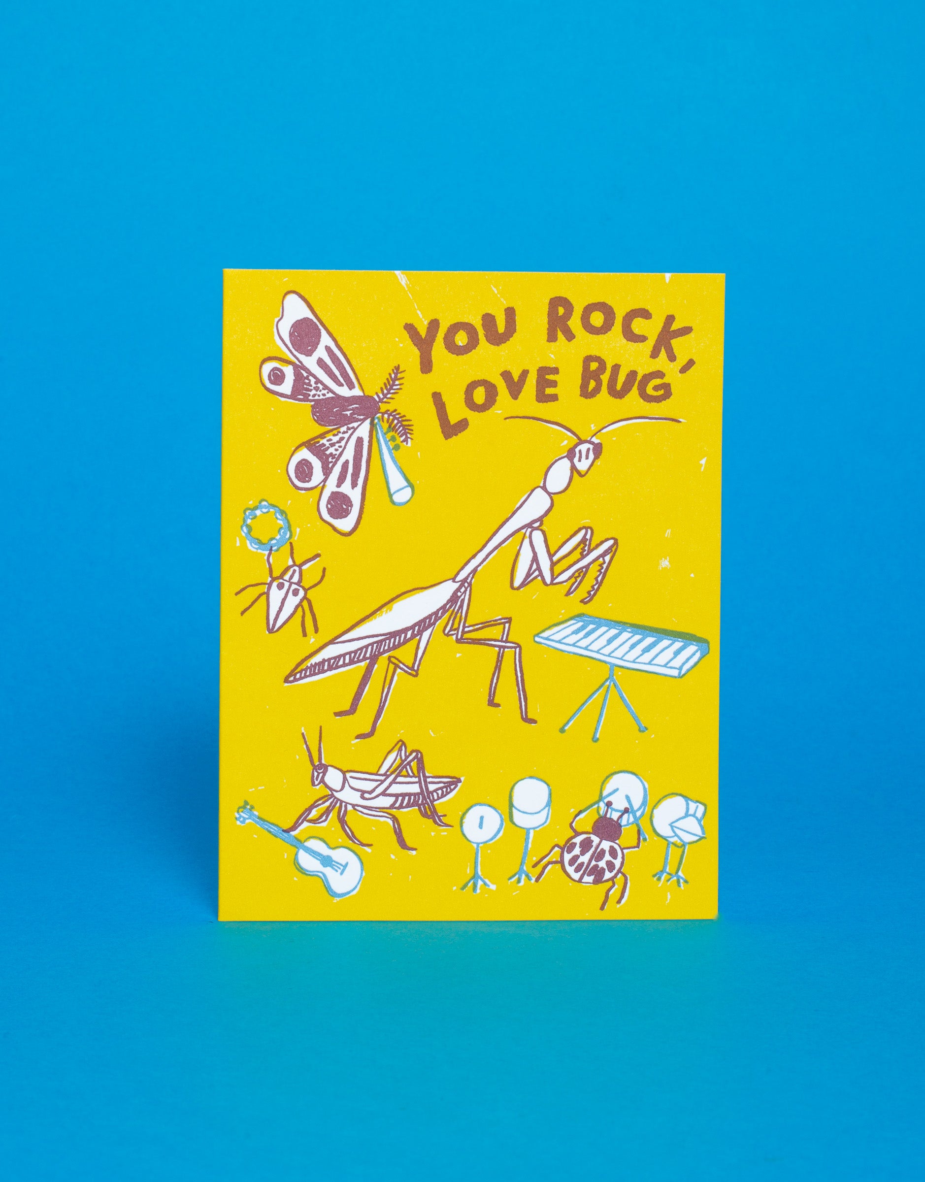 You Rock Love Bug Valentine Greeting Card