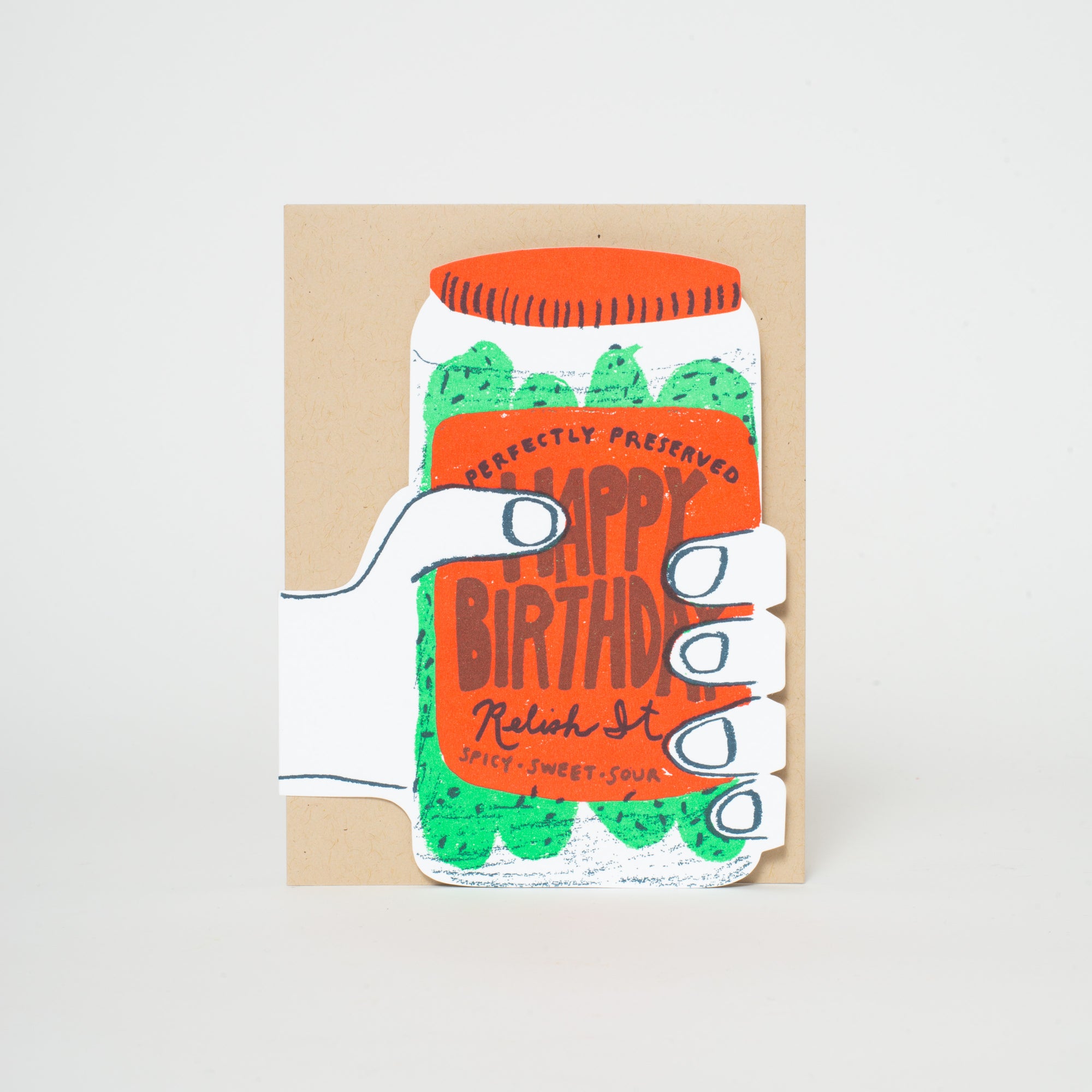 perfect pickle die-cut birthday card