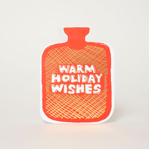 warm wishes waterbottle holiday card