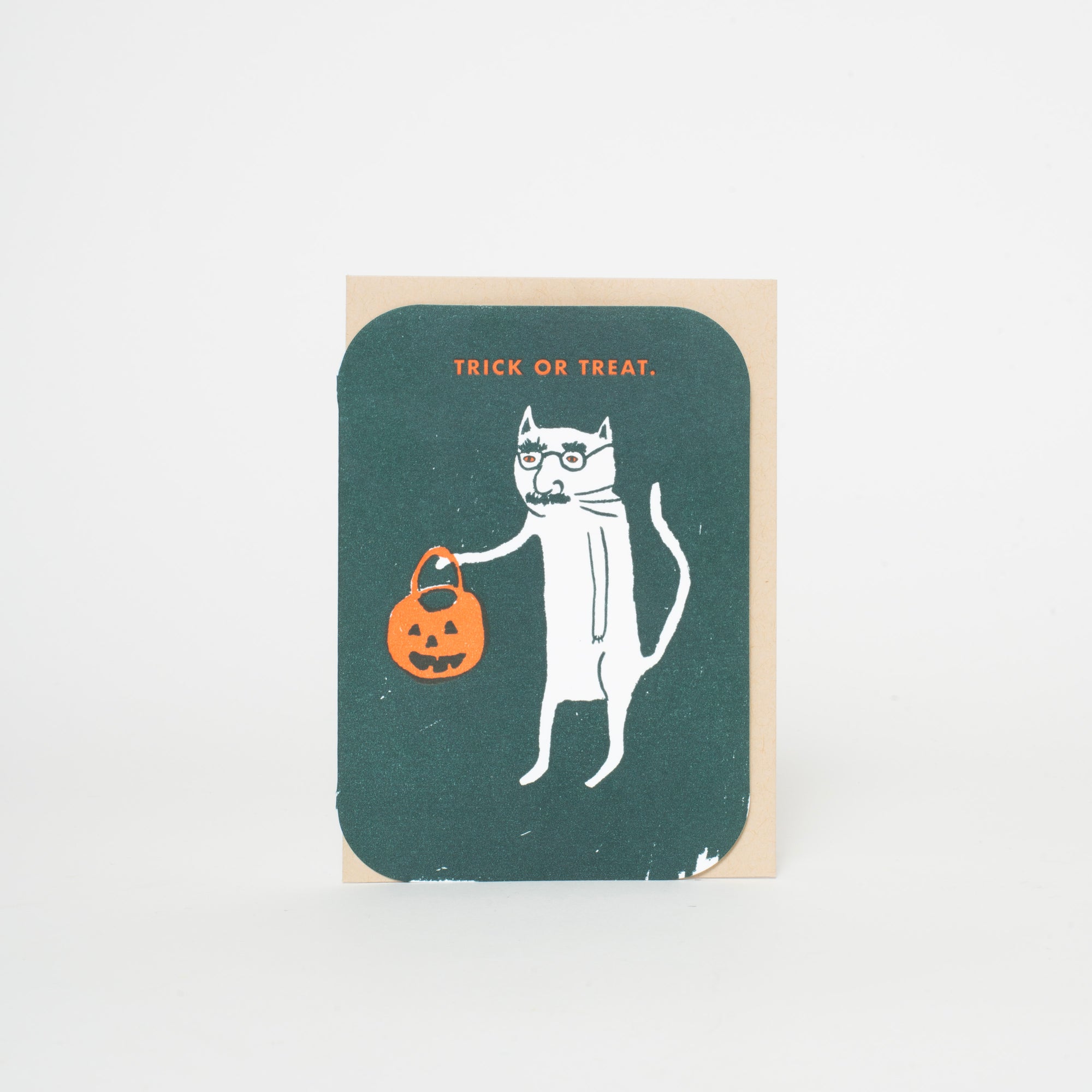 trick or treat cat halloween card