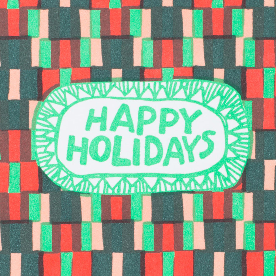 woven happy holidays card