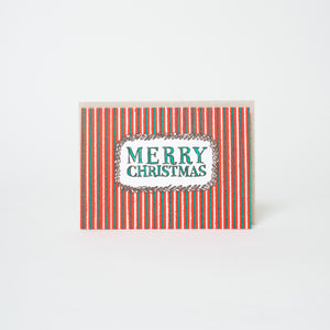 striped merry christmas boxed set of six cards