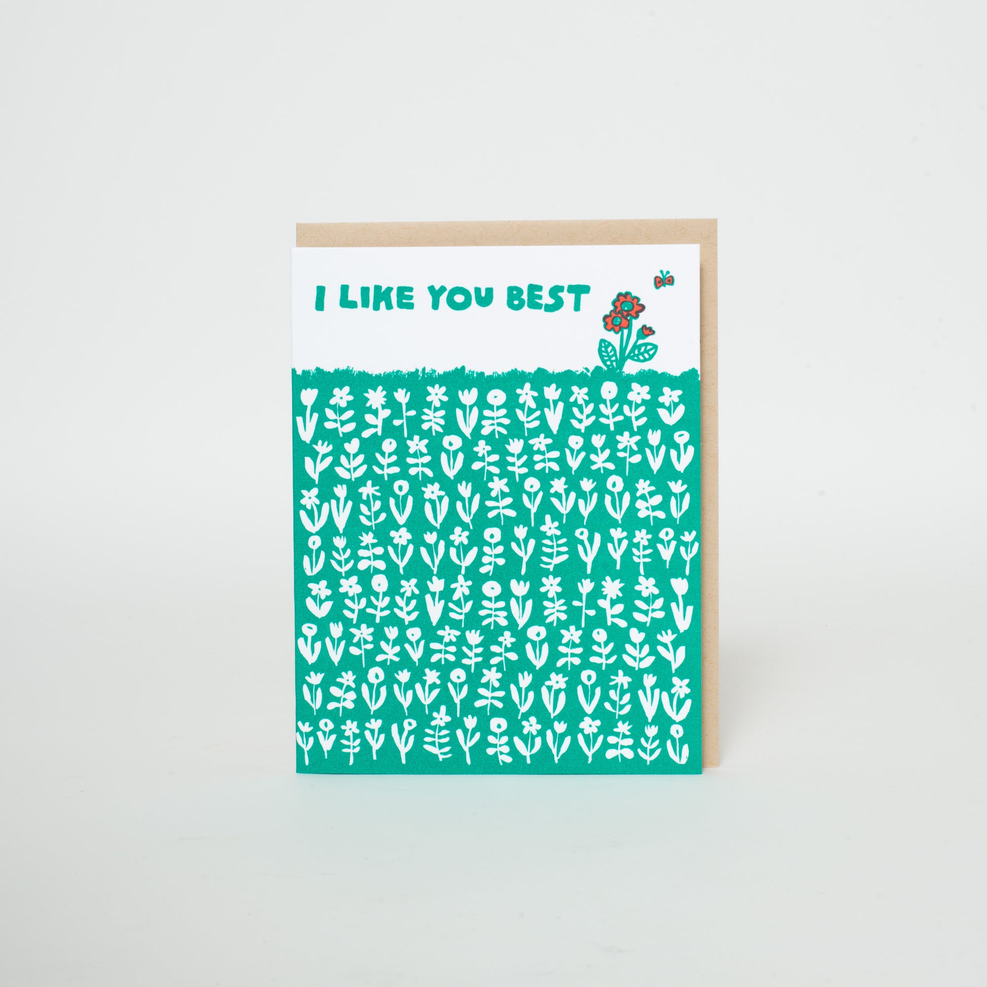 like you best flower meadow love card