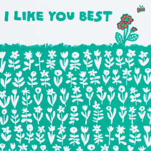 like you best flower meadow love card