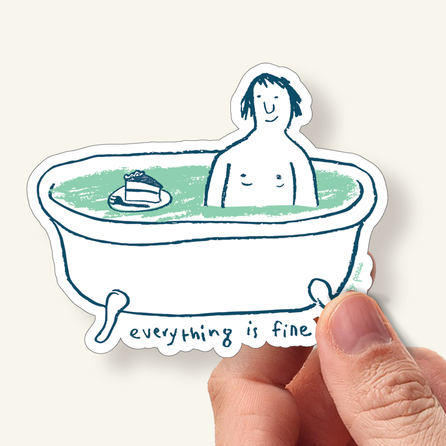 Everything Is Fine Bathtub Vinyl Sticker