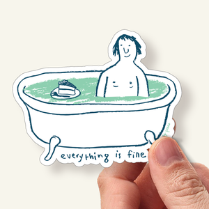 Everything Is Fine Bathtub Vinyl Sticker