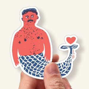 Hairy Merman Vinyl Sticker