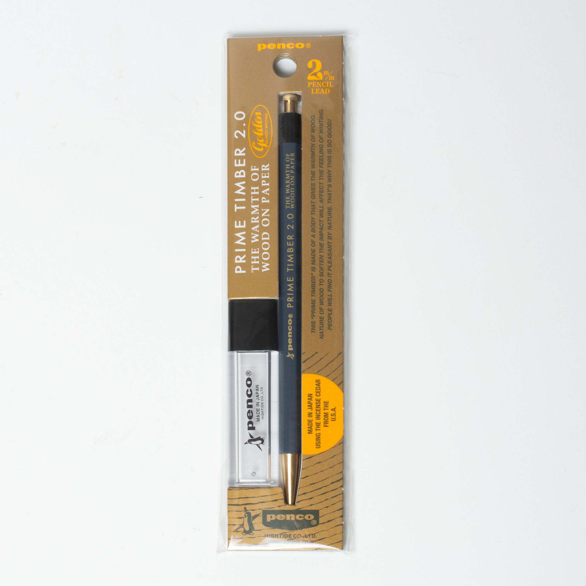 Prime Timber Brass Mechanical Pencil, 2mm, Cool Grey