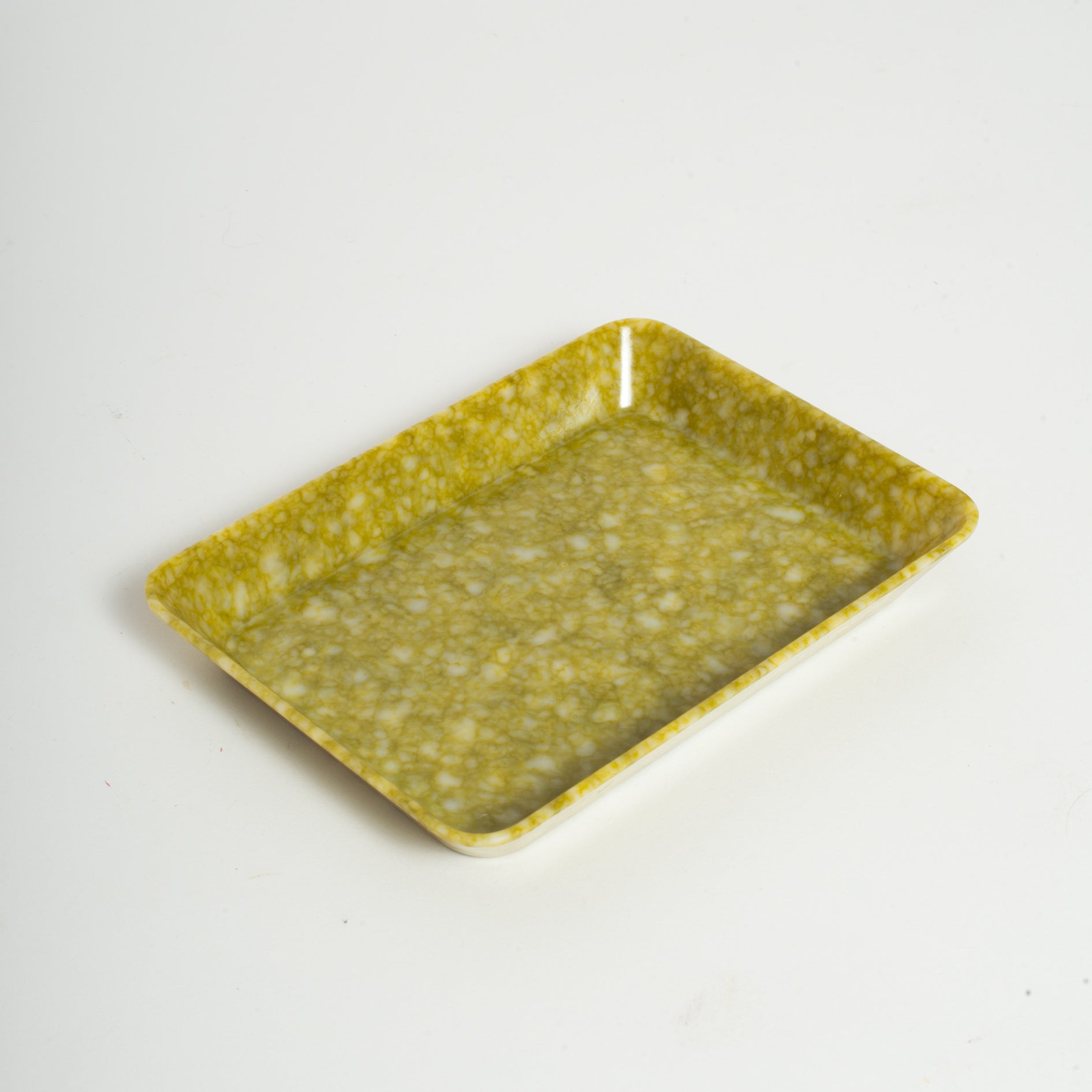 Marbled Melamine Desk Tray, Mustard