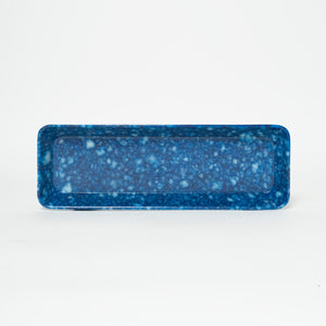 Marbled Melamine Pen Tray, Navy