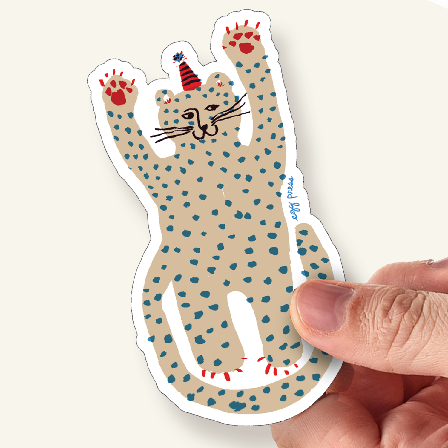 Party Cheetah Vinyl Sticker