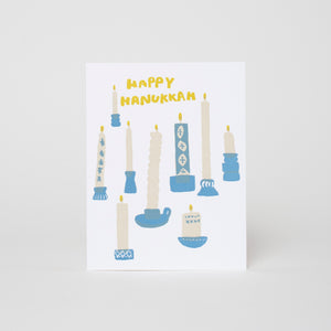 hanukkah candles letterpress card